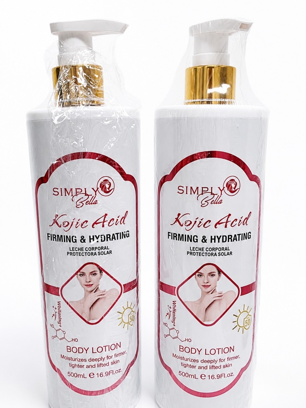 White & Gold Pump Firming Kojic Acid Body Lotion  2 PK